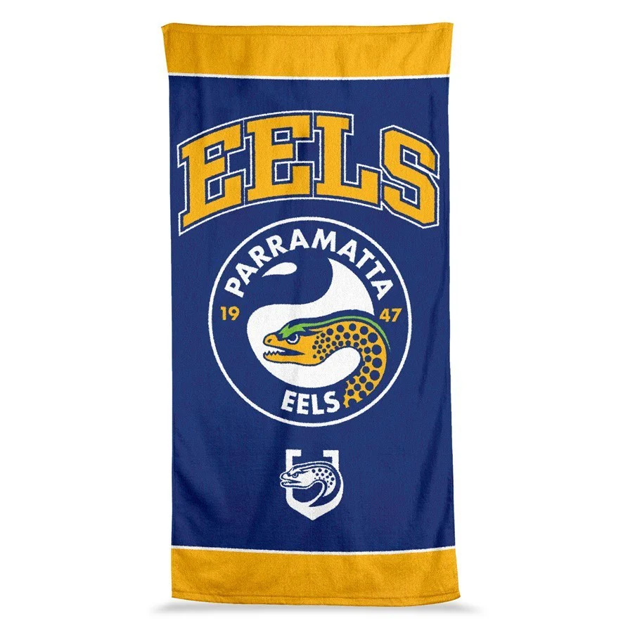 NRL Jumbo Beach Towel - Parramatta Eels - Team Logo - 90cmx170cm