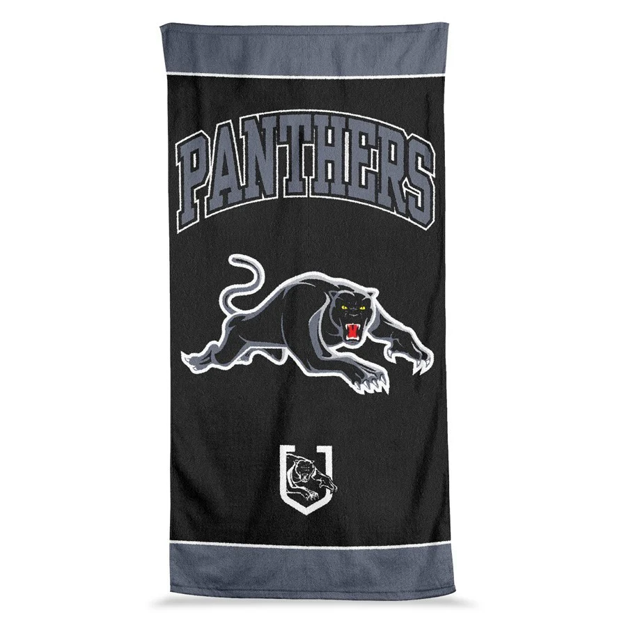 NRL  Jumbo Beach Towel - Penrith Panthers - Team Logo - 90cmx170cm - Image 2
