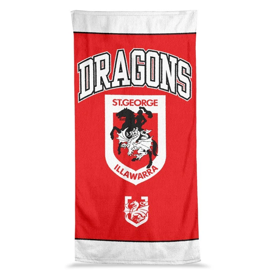 NRL  Jumbo Beach Towel - St George Illawarra Dragons - Team Logo - 90cmx170cm