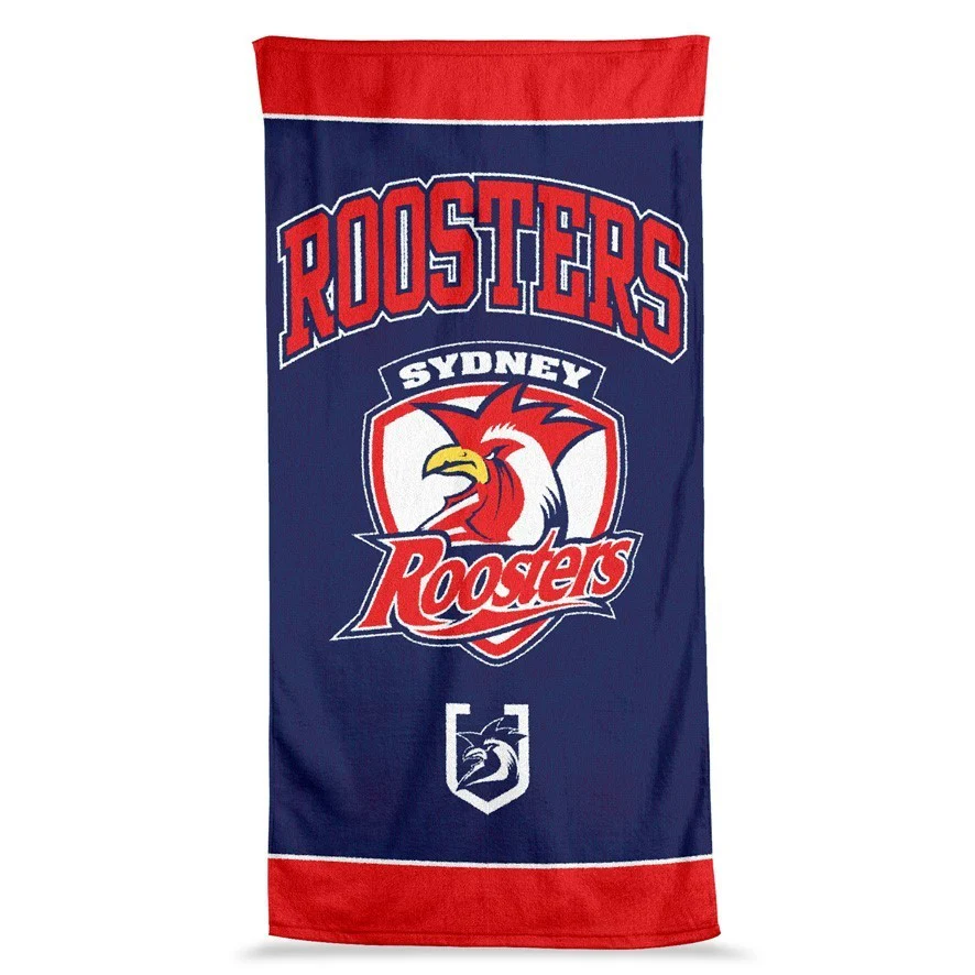 NRL Jumbo Beach Towel - Sydney Roosters - Team Logo - 90cmx170cm - Image 2