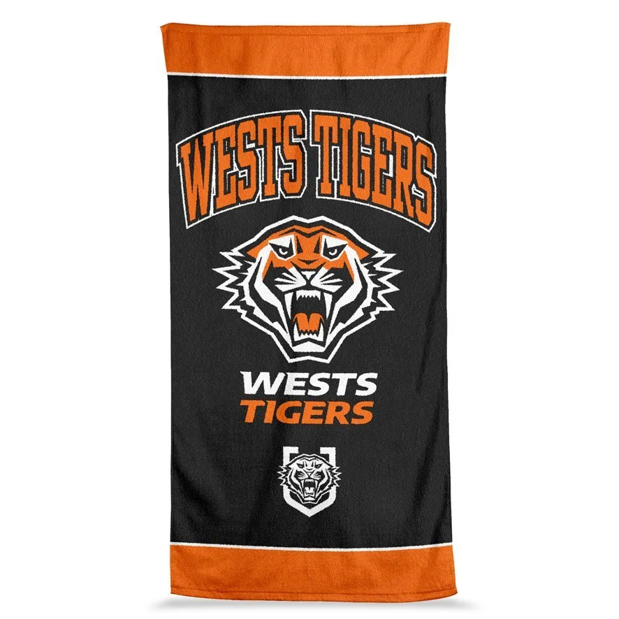 NRL Jumbo Beach Towel - West Tigers - Team Logo - 90cmx170cm - Image 2