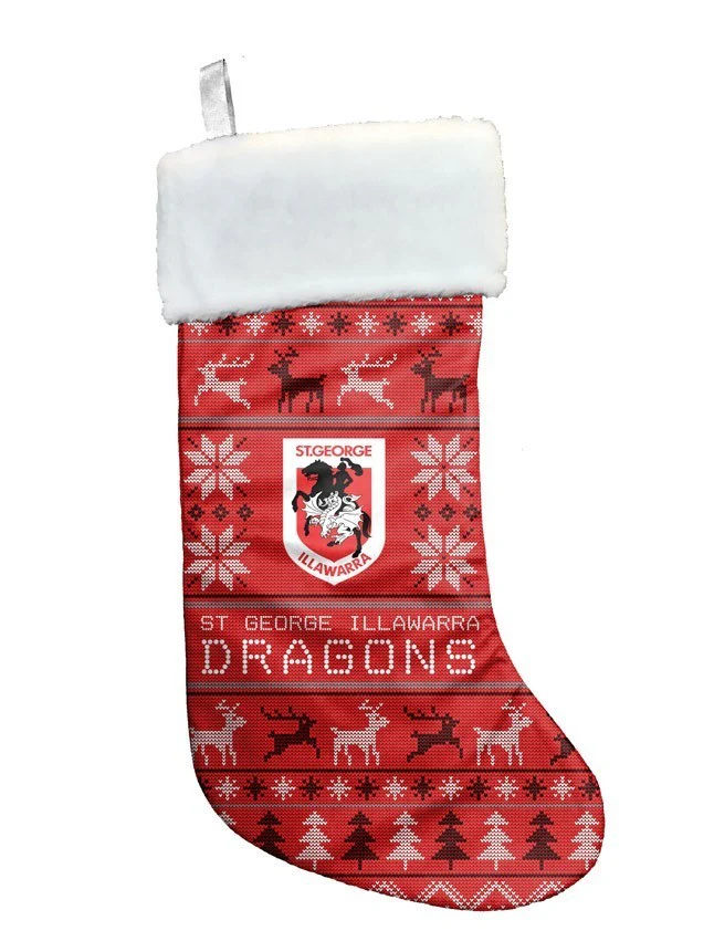 NRL Jumbo Christmas Stocking - St George Illawarra Dragons - Sweater Print - XMAS - Image 2