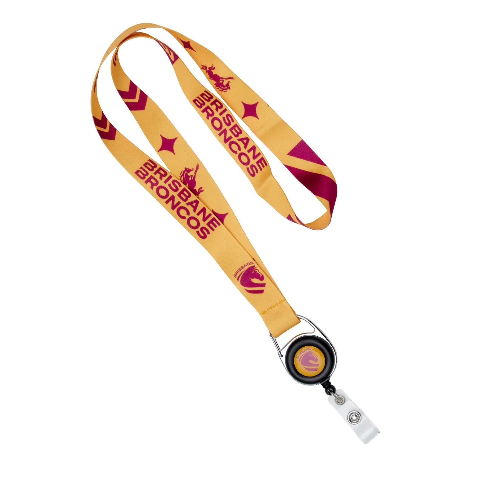 NRL Lanyard with Retractable ID Clip - Brisbane Broncos