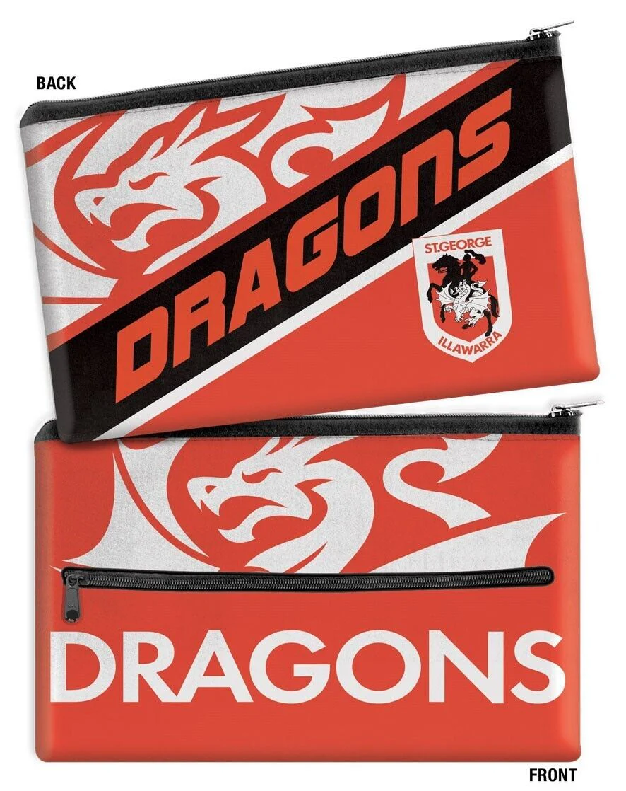 NRL Large Pencil Case - St George Illawarra Dragons - Neoprene - 33cm x 21cm - Image 2