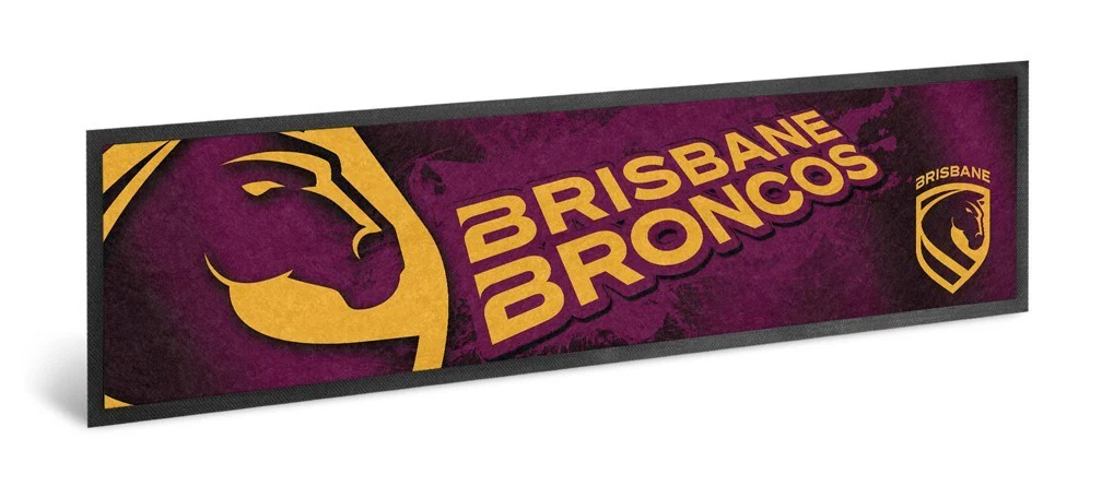 NRL Logo Bar Runner - Brisbane Broncos - Bar Mat - 25cm x 90cm