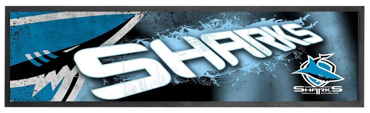 NRL Logo Bar Runner - Cronulla Sharks - Bar Mat - 25cm x 90cm - Image 2