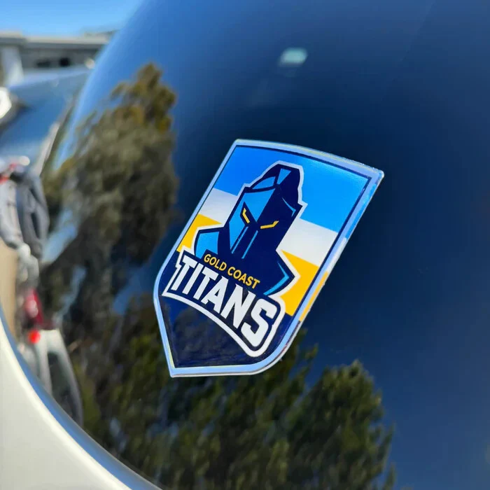 NRL Logo Emblem - Gold Coast Titans - Supporter Car Badge - Image 2