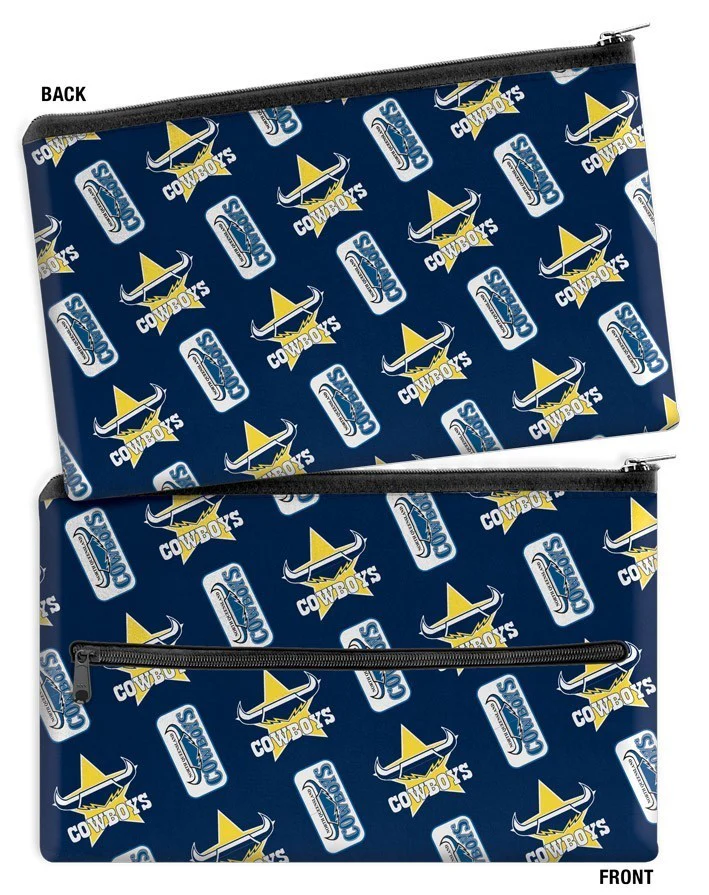 NRL Logo Pencil Case - North Queensland Cowboys - Neoprene - 33cm x 21cm - Image 2