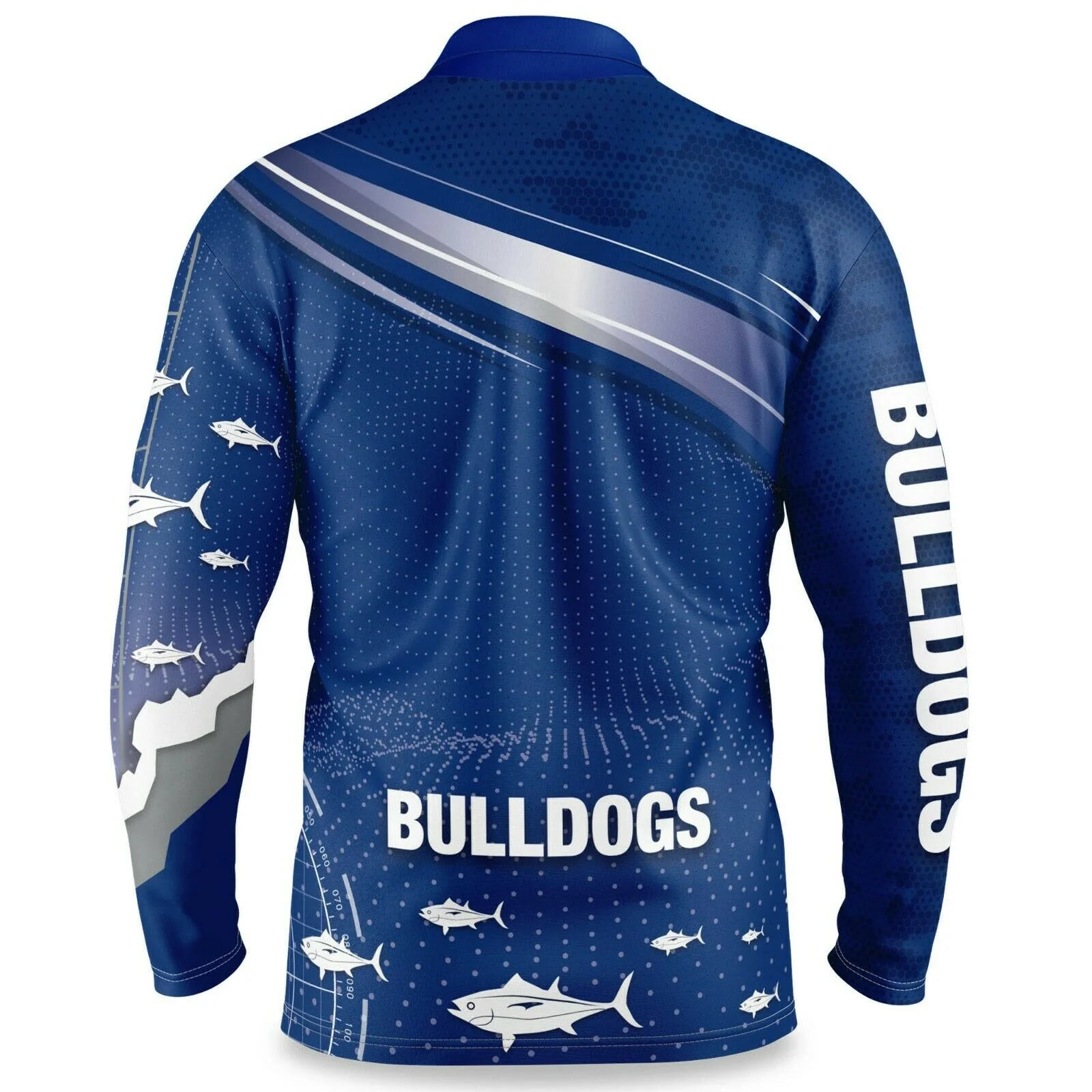 NRL Long Sleeve Fishfinder Fishing Polo Tee Shirt - Canterbury Bulldogs - YOUTH - Image 2