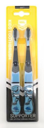 NRL Mascot Kids Toothbrush - Cronulla Sharks - Soft - Image 2