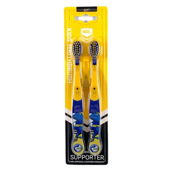 NRL Mascot Kids Toothbrush - Parramatta Eels - Soft - Image 2