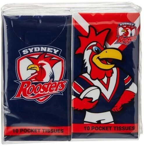 NRL Mascot Pocket Tissue - Sydney Roosters - 4 Pack - Image 2