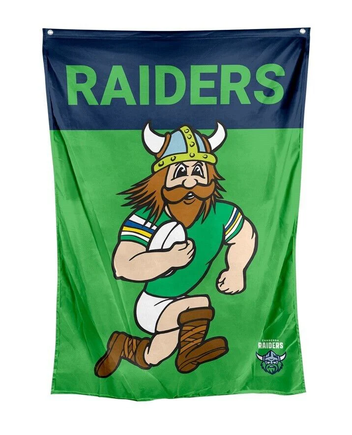 NRL Mascot Wall Flag - Canberra Raiders - Cape Flag - Approx 100cm x 70cm - Image 2