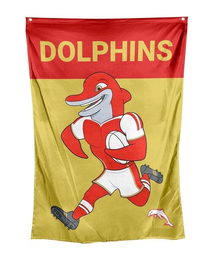 NRL Mascot Wall Flag - Dolphins - Cape Flag - Approx 100cm x 70cm - Image 2