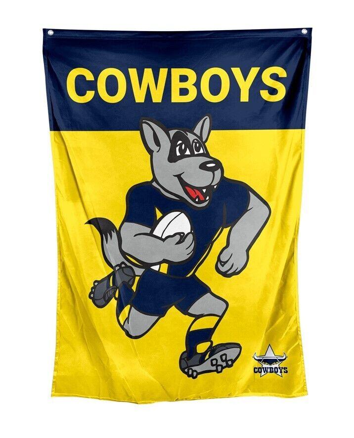 NRL Mascot Wall Flag - North Queensland Cowboys - Cape Flag - Approx 100cm x70cm - Image 2