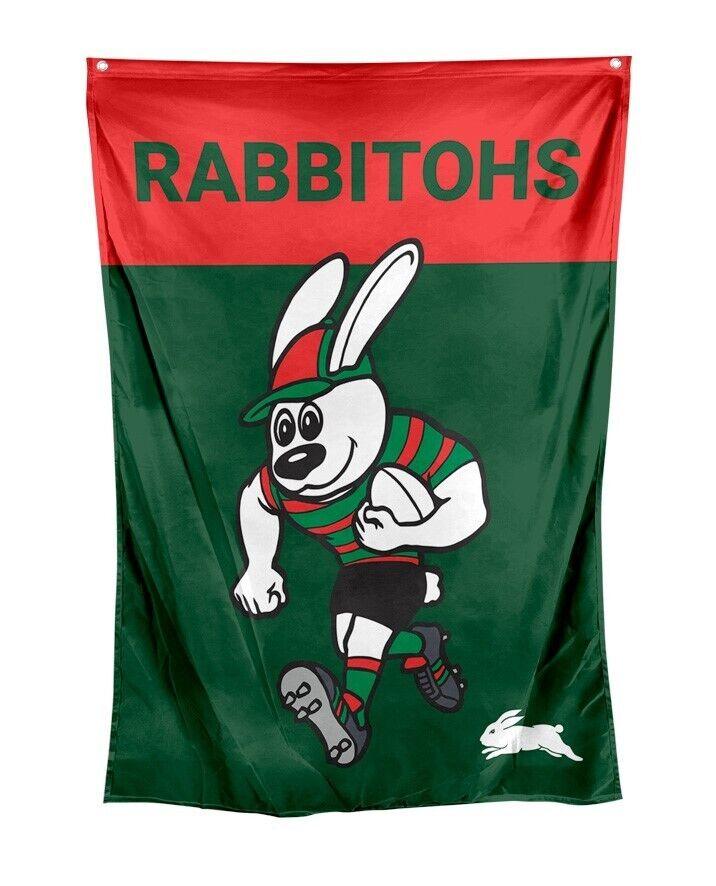 NRL Mascot Wall Flag - South Sydney Rabbitohs - Cape Flag - Approx 100cm x 70cm - Image 2