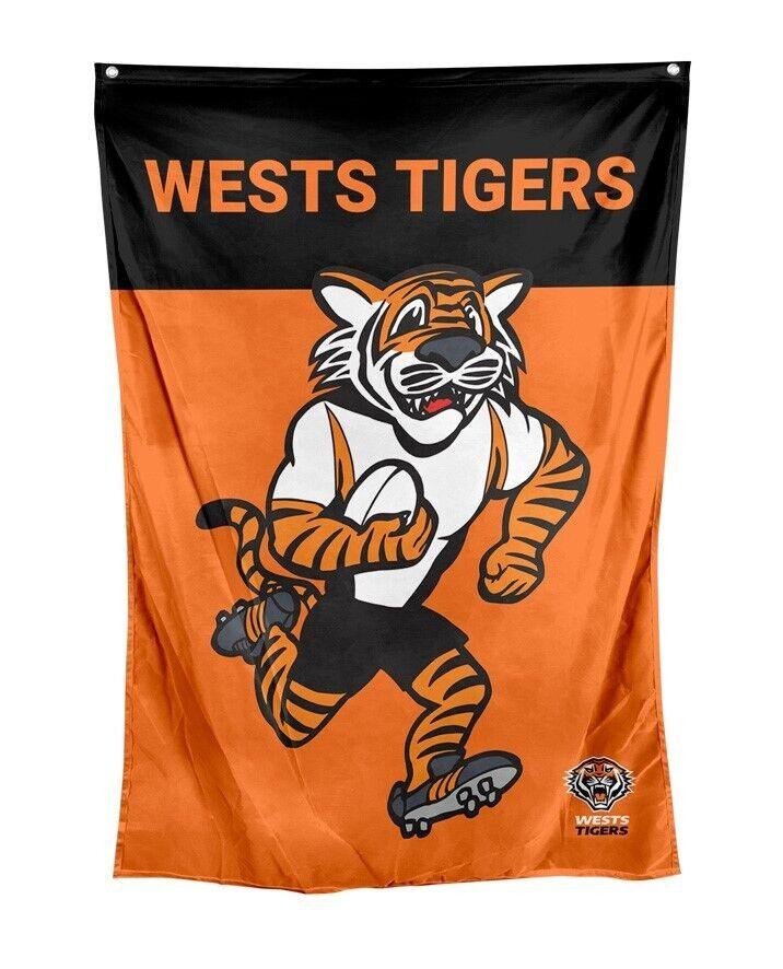 NRL Mascot Wall Flag - West Tigers - Cape Flag - Approx 100cm x 70cm - Image 2
