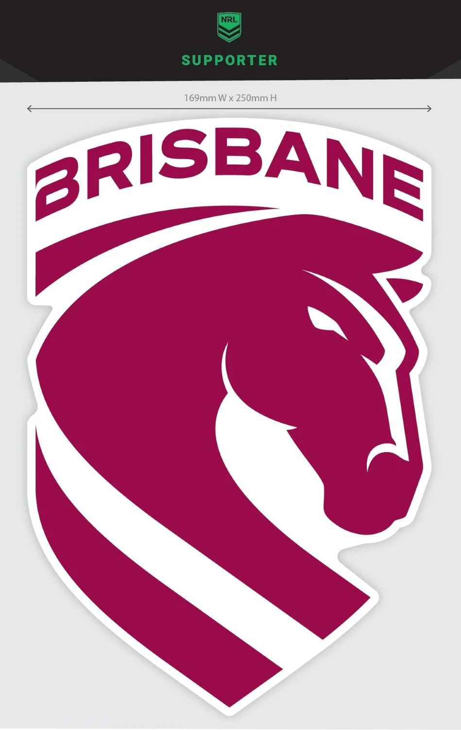 NRL Mega Decal - Brisbane Broncos - Primary Logo - Car Sticker 250mm