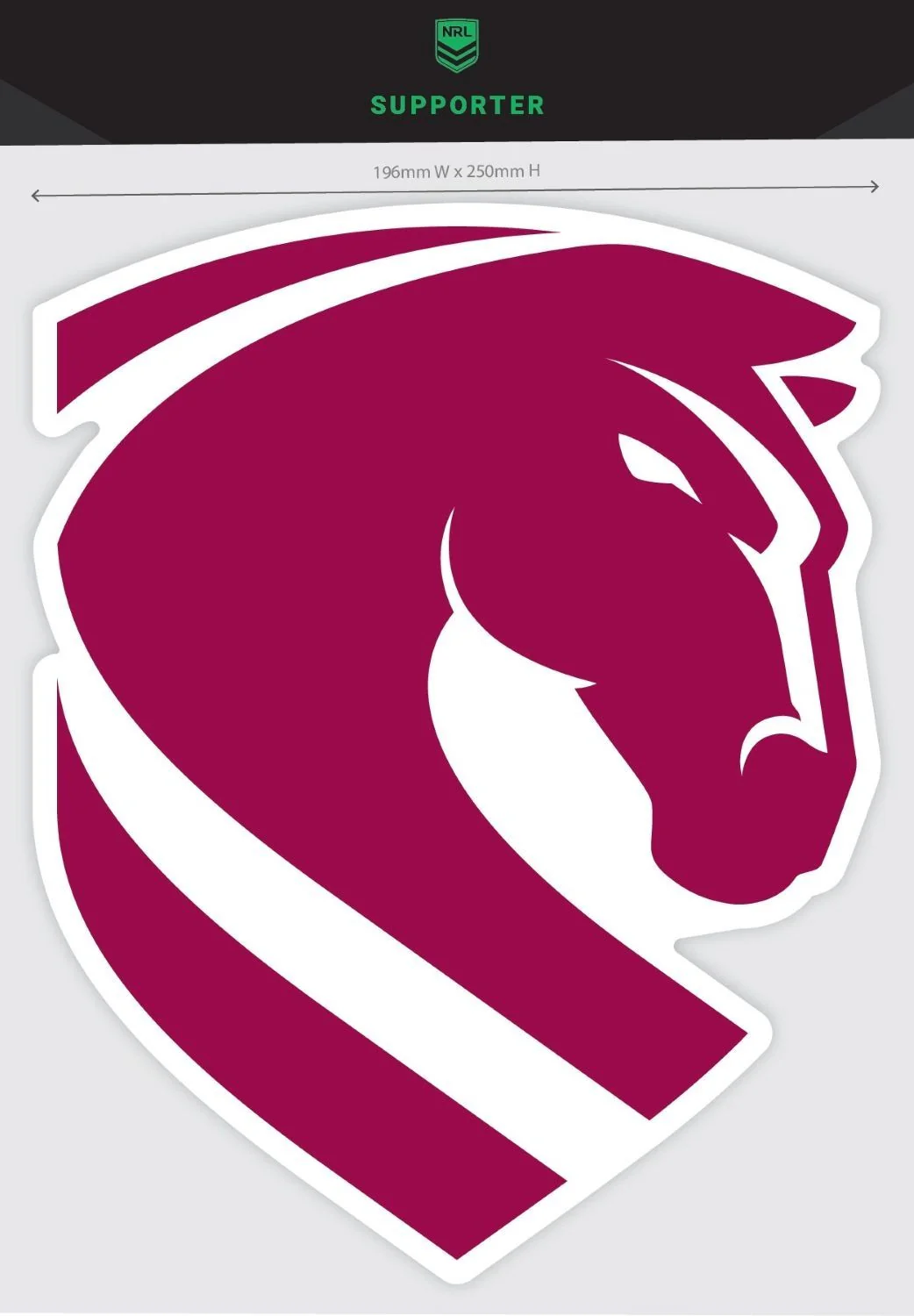NRL Mega Decal - Brisbane Broncos - Secondary Logo - Car Sticker 250mm