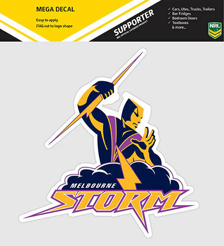 NRL Mega Decal - Melbourne Storm - Car Sticker 250mm - Retro Logo - Image 2