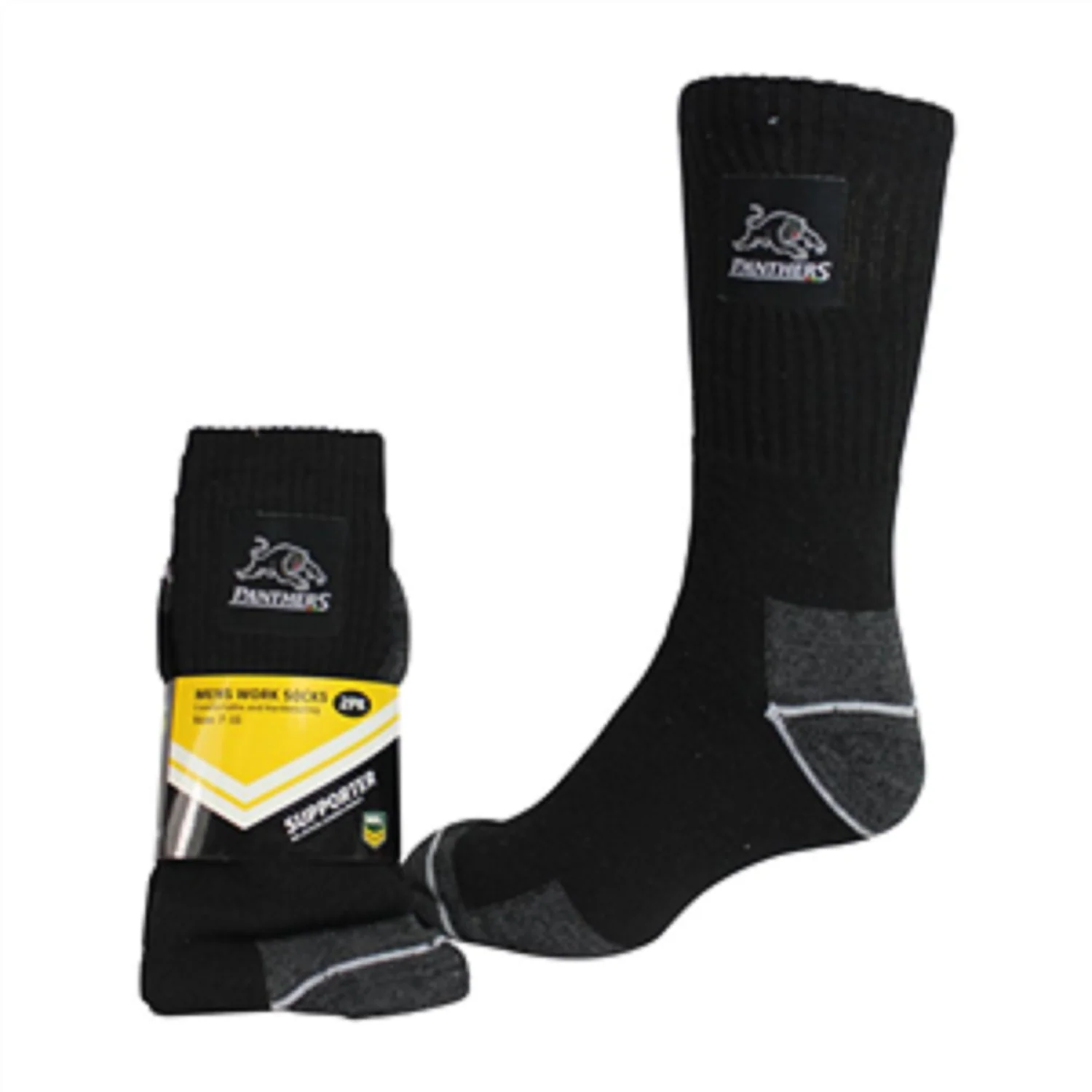NRL Mens Work Socks Two Pack - Penrith Panthers - Sock