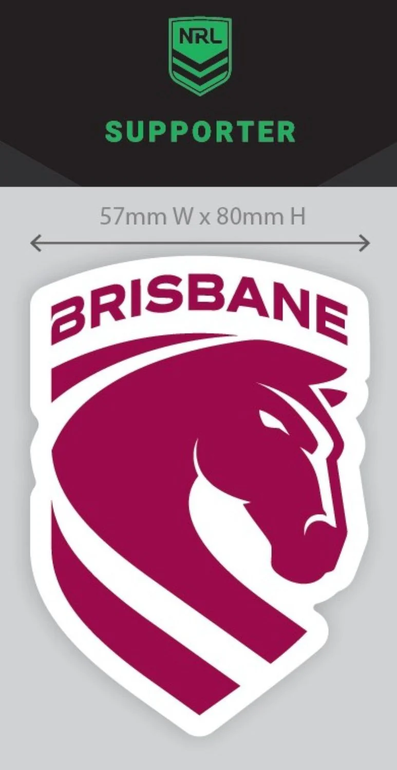 NRL Mini Decal - Brisbane Broncos - Single Sticker