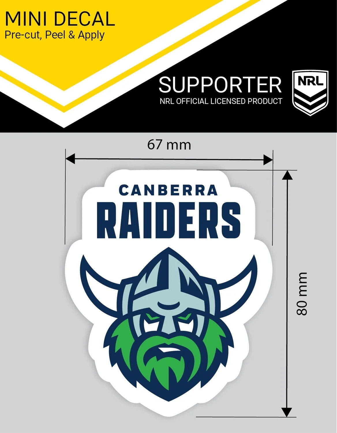 NRL Mini Decal - Canberra Raiders - Single Sticker - Image 2