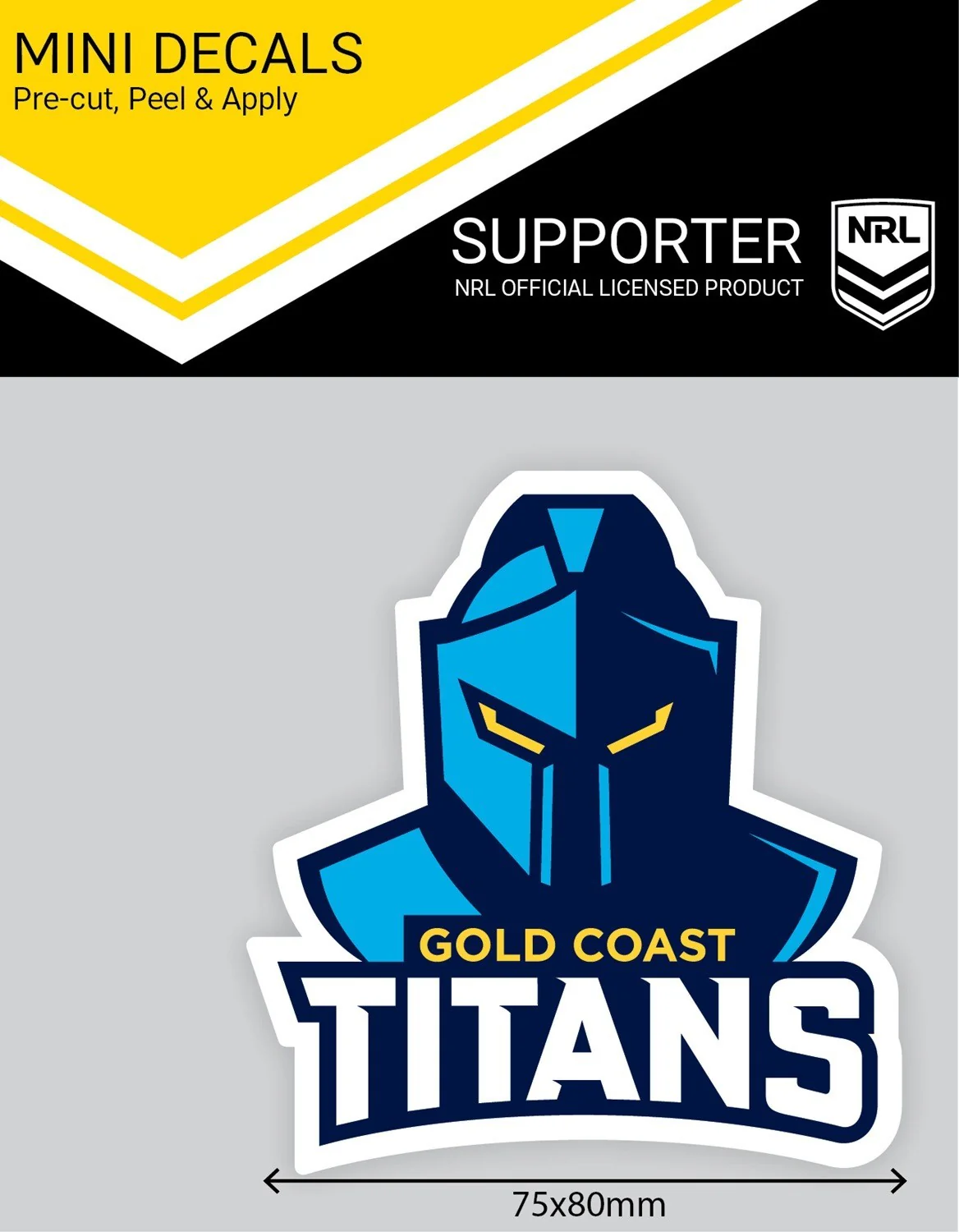 NRL Mini Decal - Gold Coast Titans - Single Sticker - Image 2