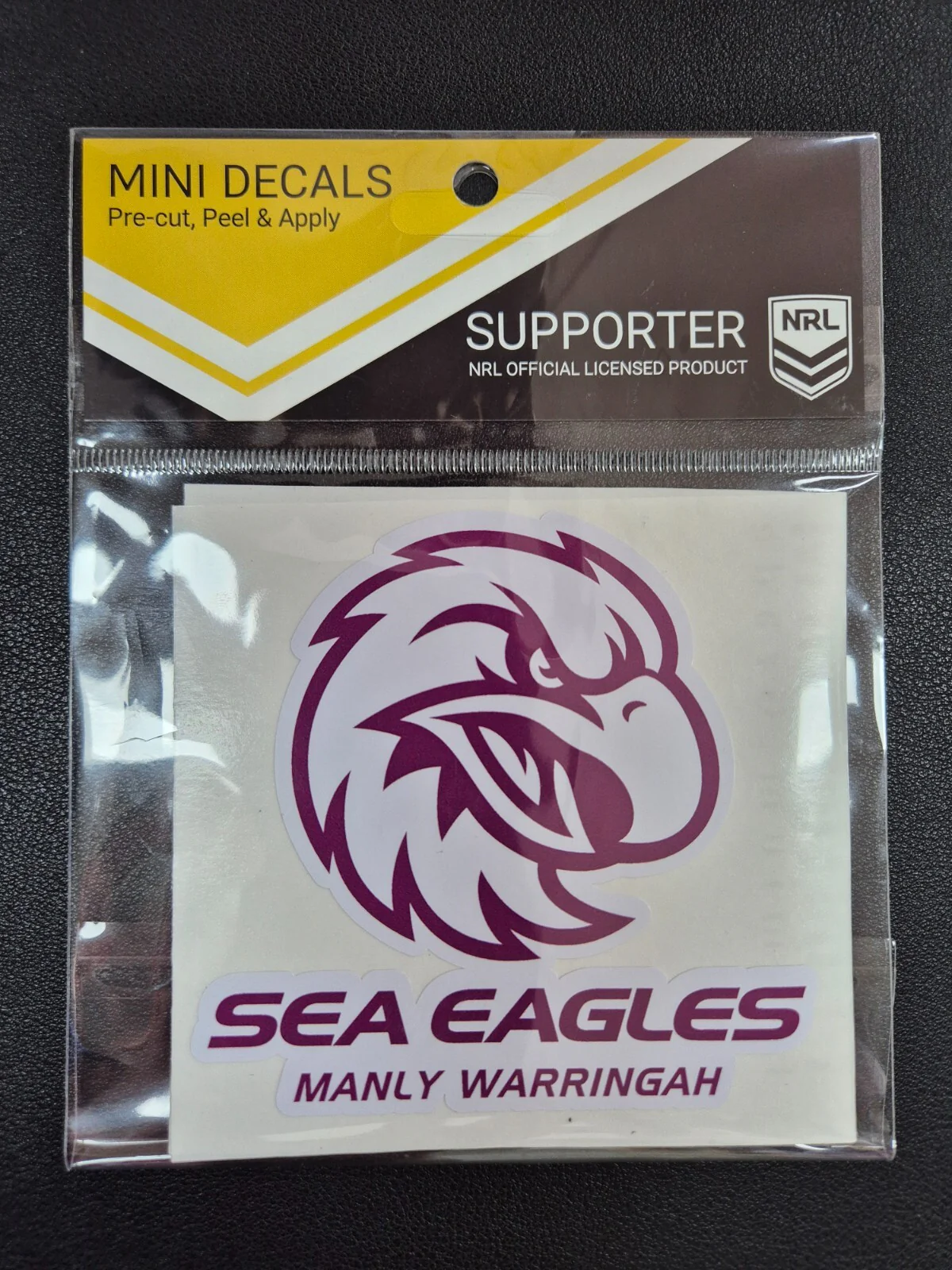 NRL Mini Decal - Manly Sea Eagles - Sticker Set Of 2 - 8x7cm