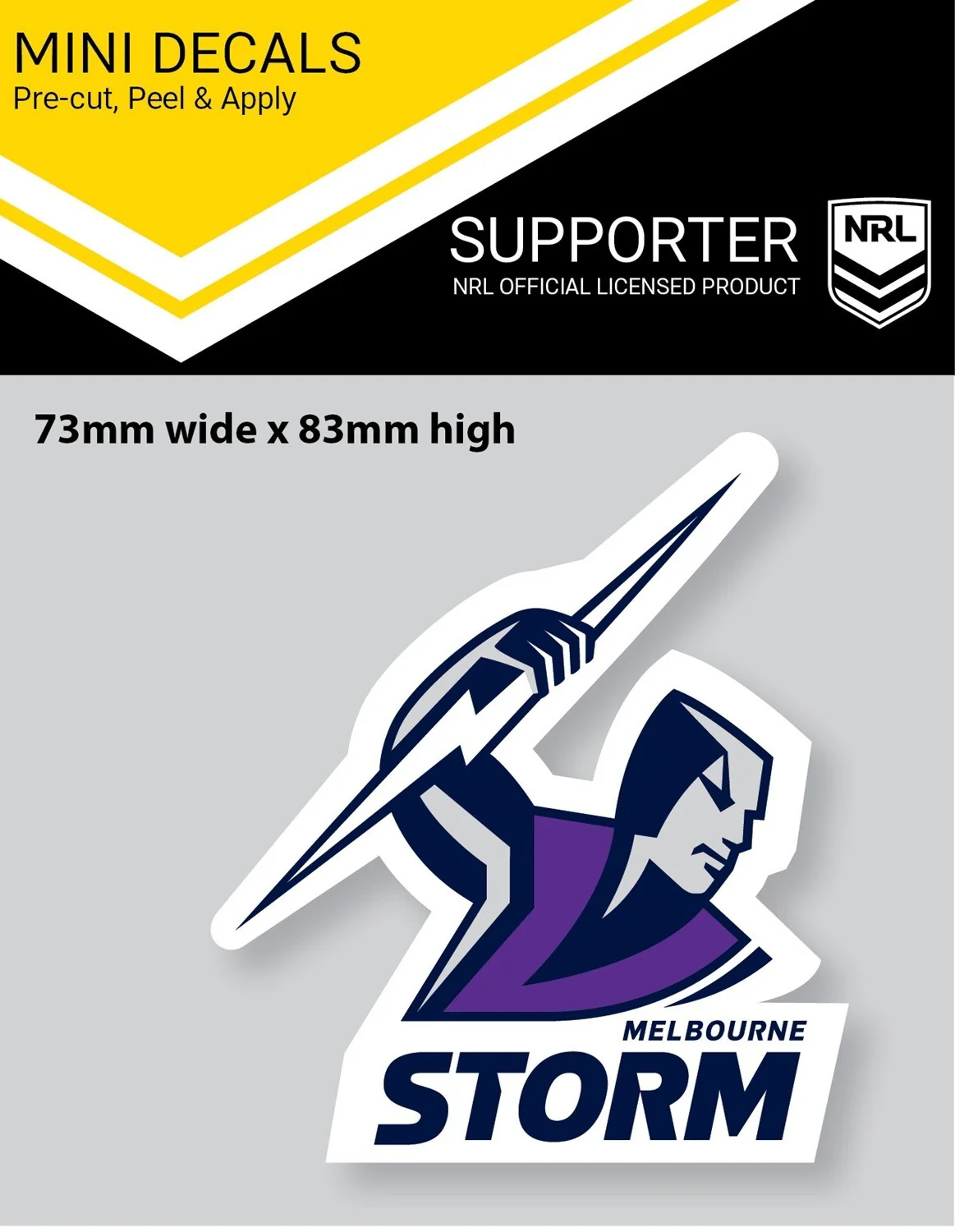 NRL Mini Decal - Melbourne Storm - Single Sticker - Image 2
