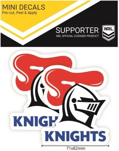 NRL Mini Decal - Newcastle Knights - New Logo - Sticker Set Of 2 - 8x7cm - Image 2