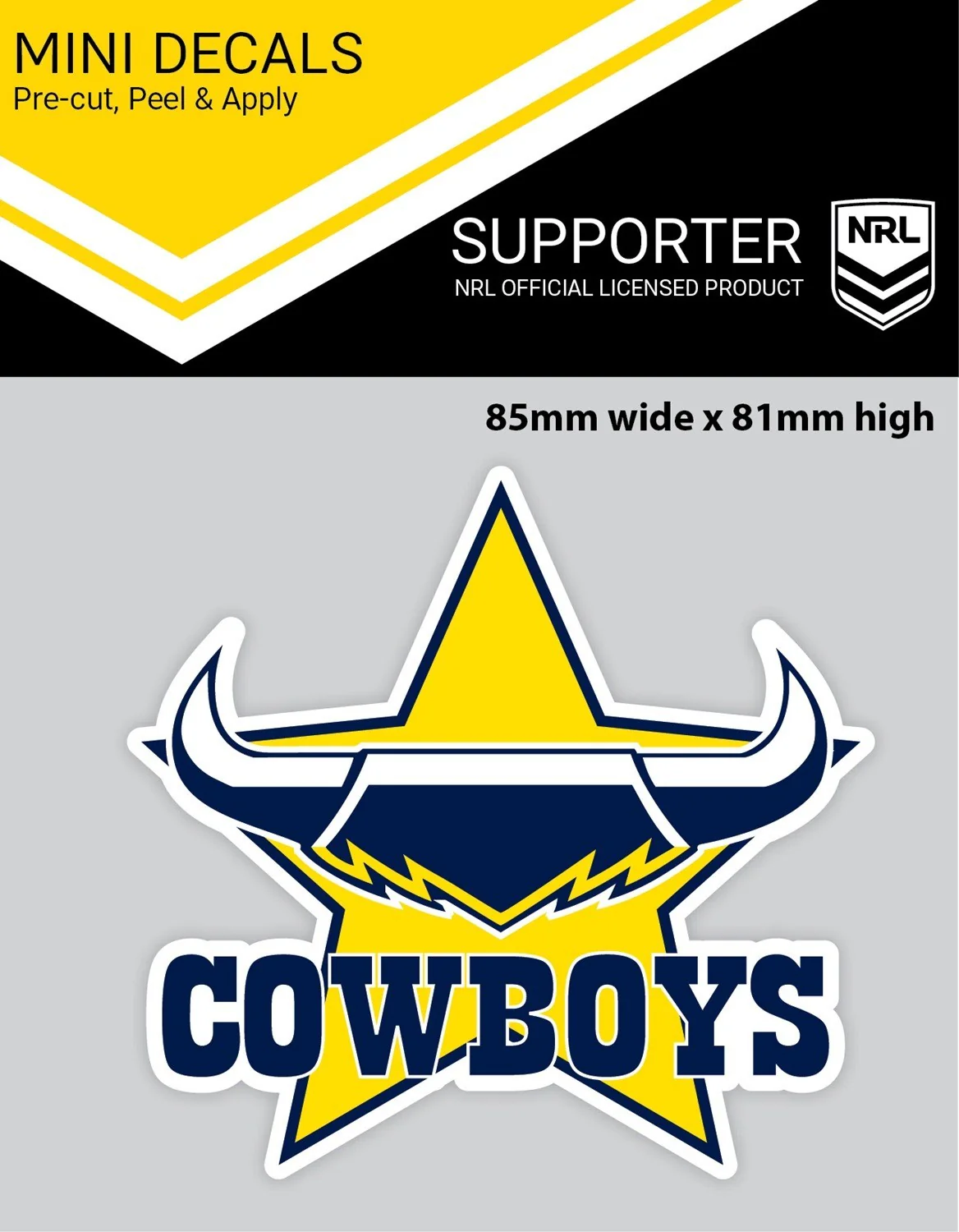 NRL Mini Decal - North Queensland Cowboys - Single Sticker - Image 2