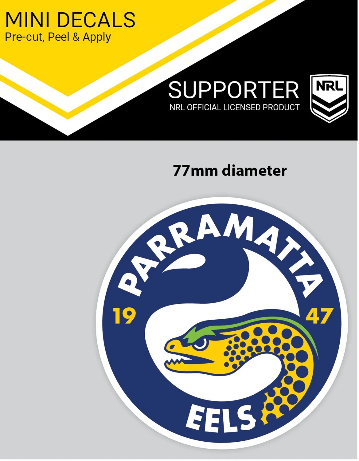 NRL Mini Decal - Paramatta Eels - Single Sticker
