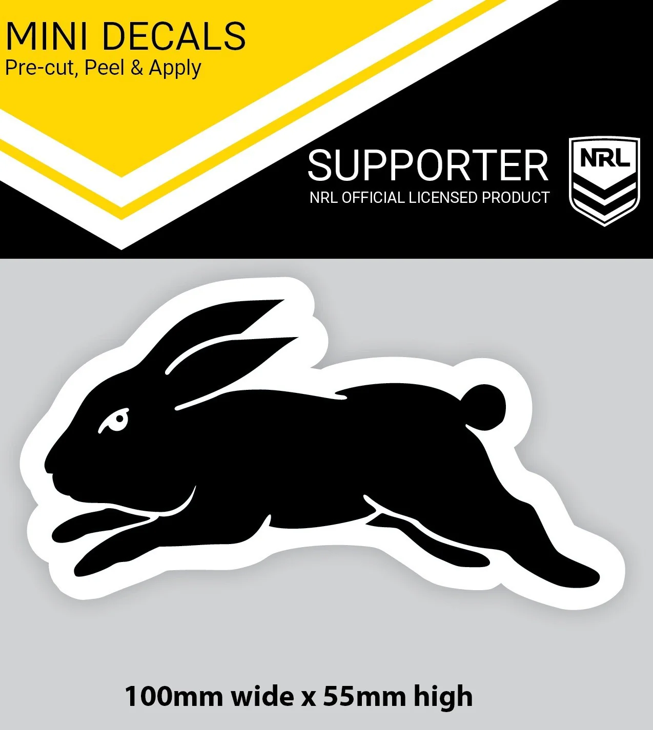 NRL Mini Decal - South Sydney Rabbitohs - Single Sticker - Image 2