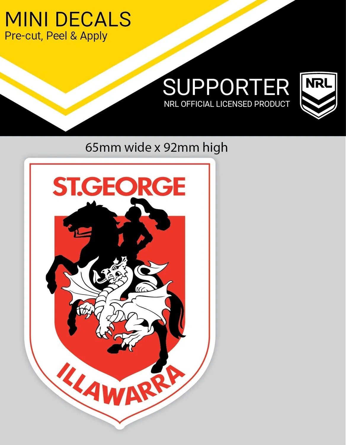 NRL Mini Decal - St George Illawarra Dragons - Single Sticker