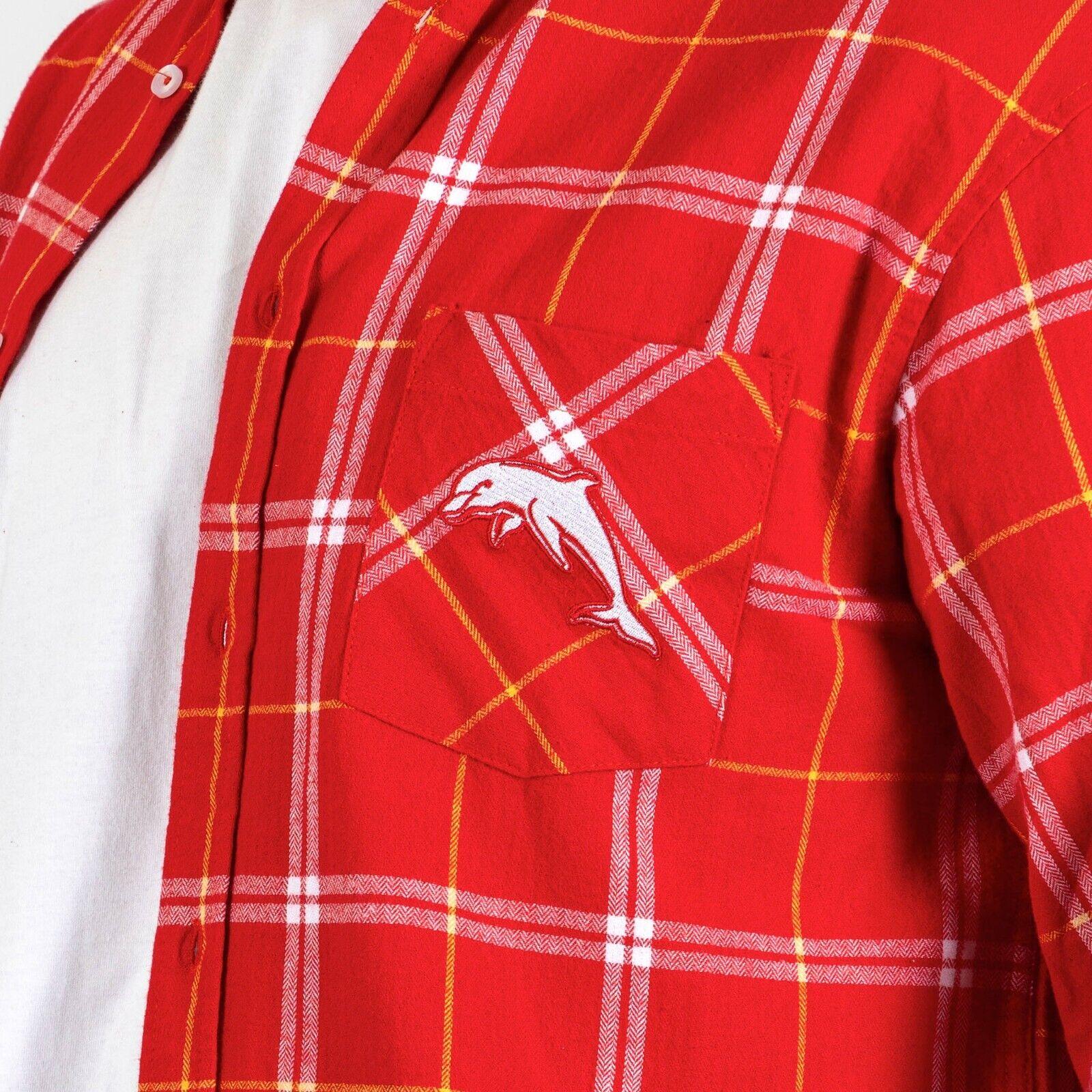 NRL 'Mustang' Flannel Polo - Dolphins - Flanno Shirt - Image 3