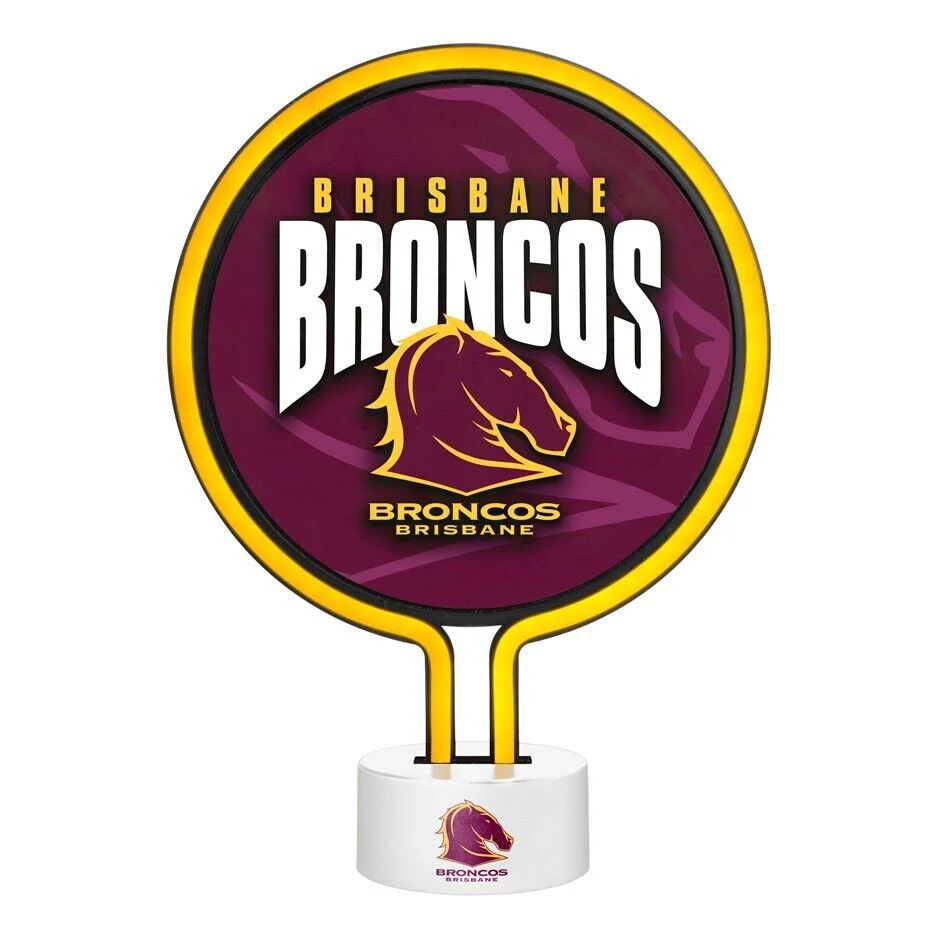 NRL Neon Light - Brisbane Broncos - 30 x 21.5 x 8.5cm - Team Logo - Image 2