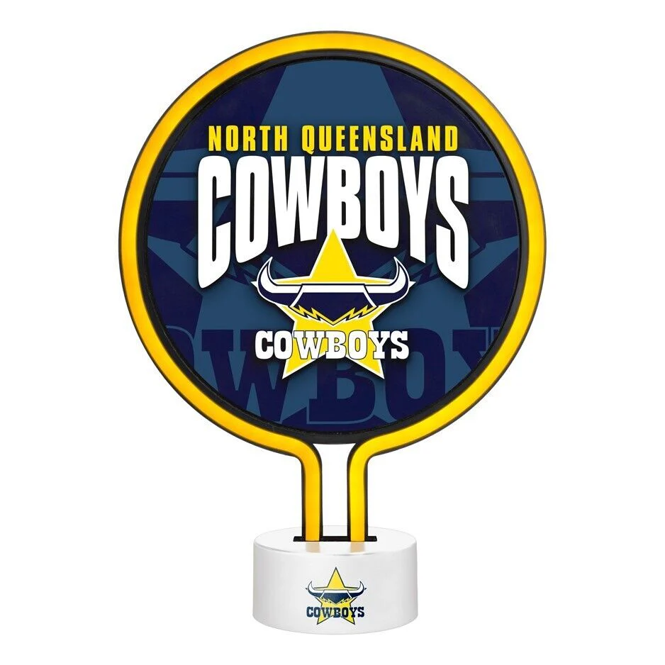 NRL Neon Light - North Queensland Cowboys - 30 x 21.5 x 8.5cm - Team Logo - Image 2