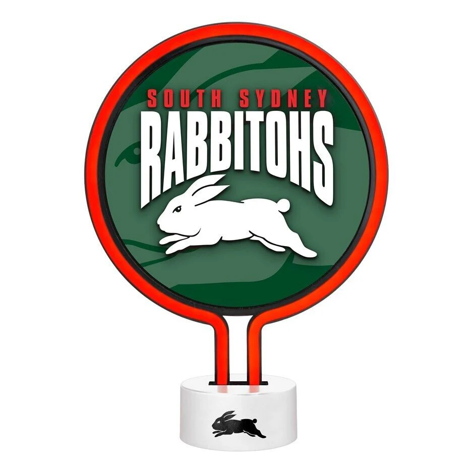 NRL Neon Light - South Sydney Rabbitohs - 30 x 21.5 x 8.5cm - Team Logo - Image 2