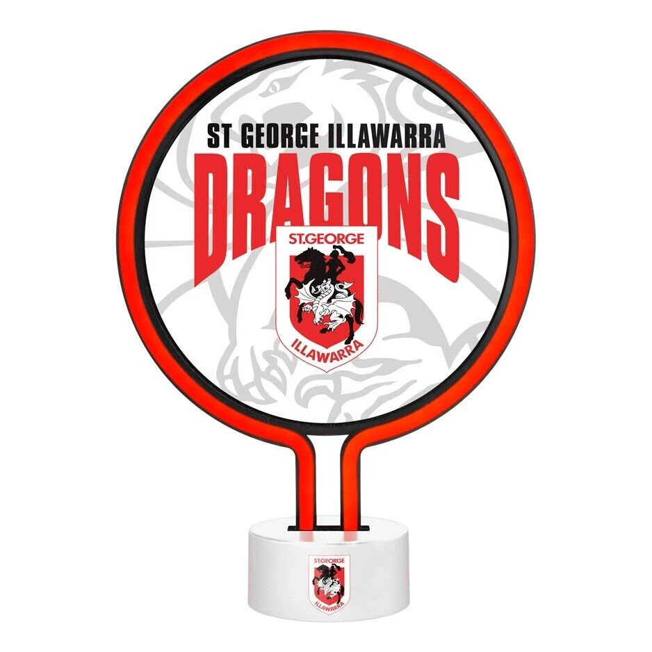 NRL Neon Light - St George Illawarra Dragons - 30 x 21.5 x 8.5cm - Team Logo - Image 2