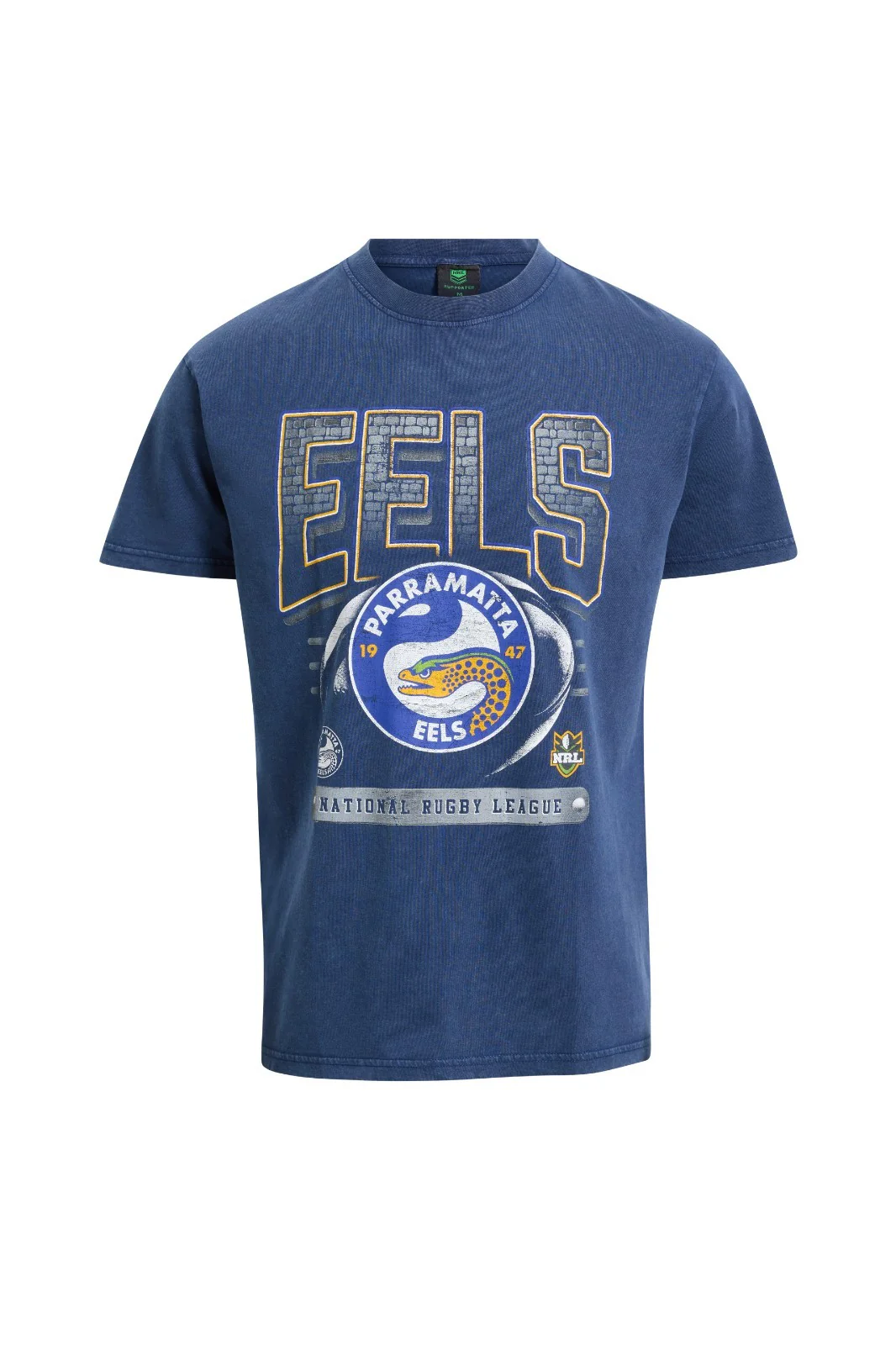 NRL Parramatta Eels - Washed Vintage Tee - Cotton T-Shirt - Adult