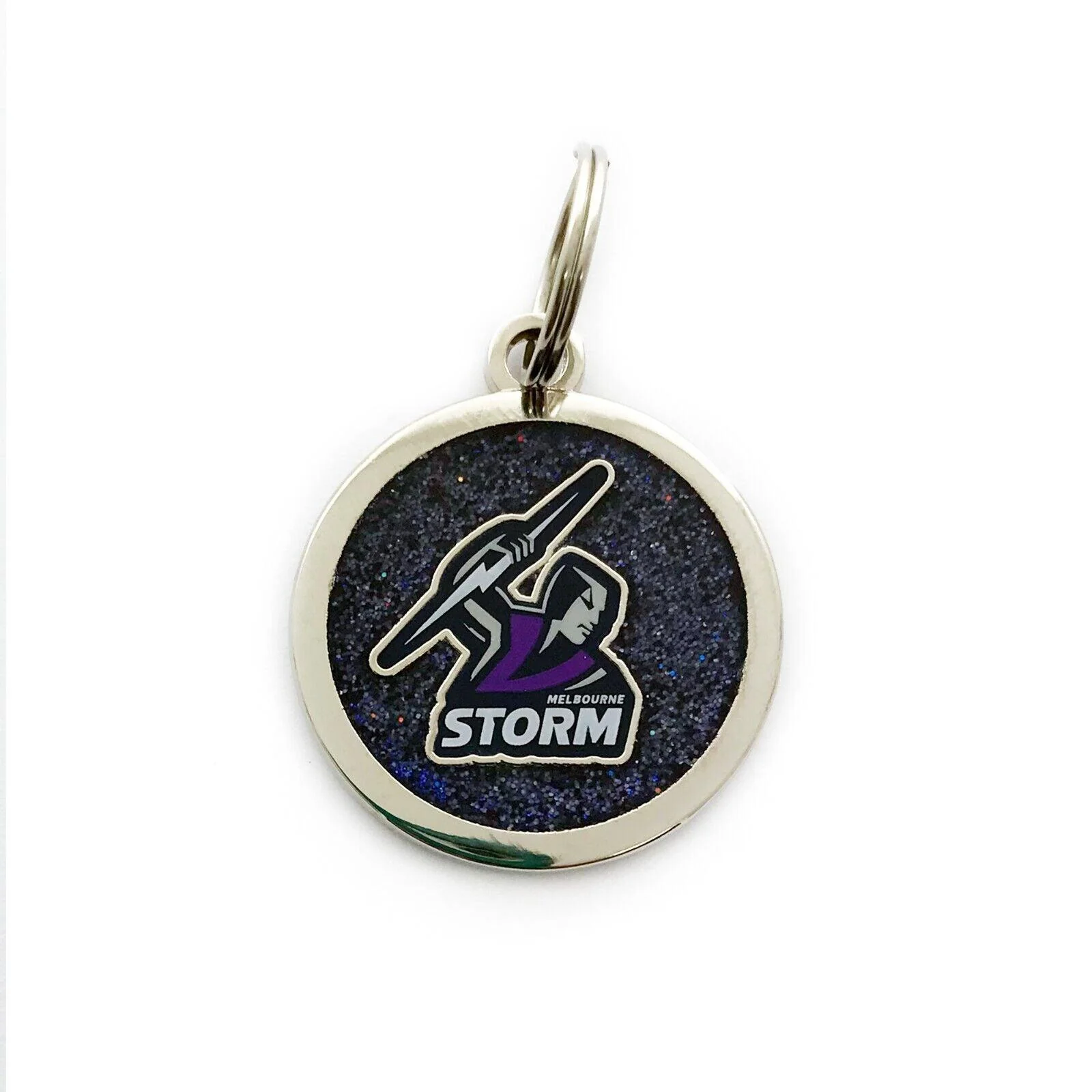 NRL Pet ID Tag - Melbourne Storm - Engravable - 25mm diameter - Image 2