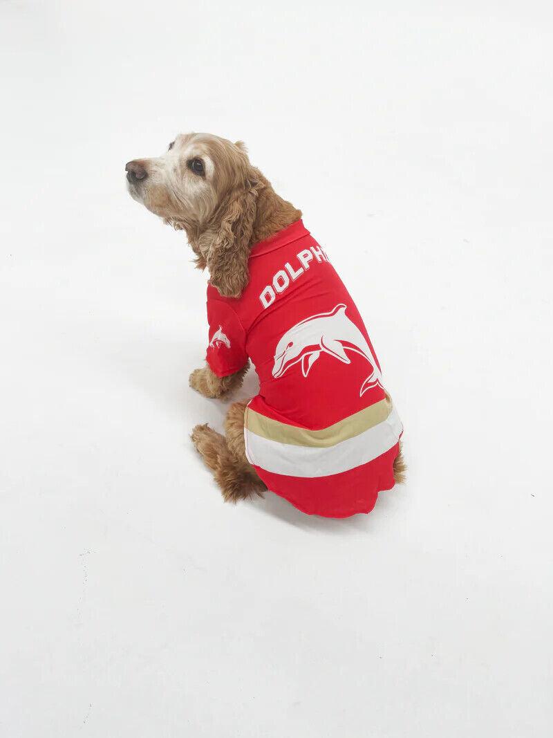 NRL Pet Jersey - Dolphins - Size XS to XL - T-Shirt - Dog - Cat