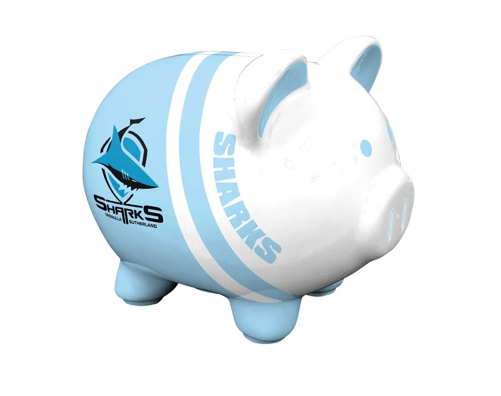 NRL Piggy Bank Money Box With Coin Slot - Cronulla Sharks - Image 2