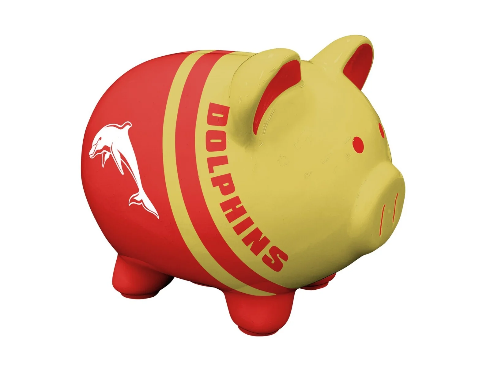 NRL Piggy Bank Money Box With Coin Slot - Dolphins
