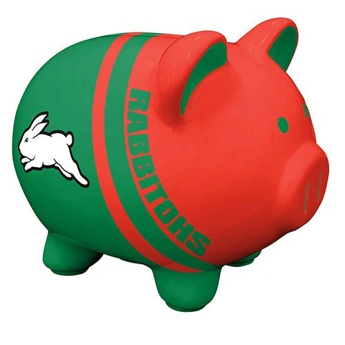 NRL Piggy Bank Money Box With Coin Slot - South Sydney Rabbitohs