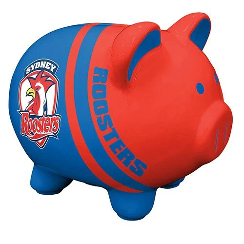 NRL Piggy Bank Money Box With Coin Slot - Sydney Roosters - Image 2
