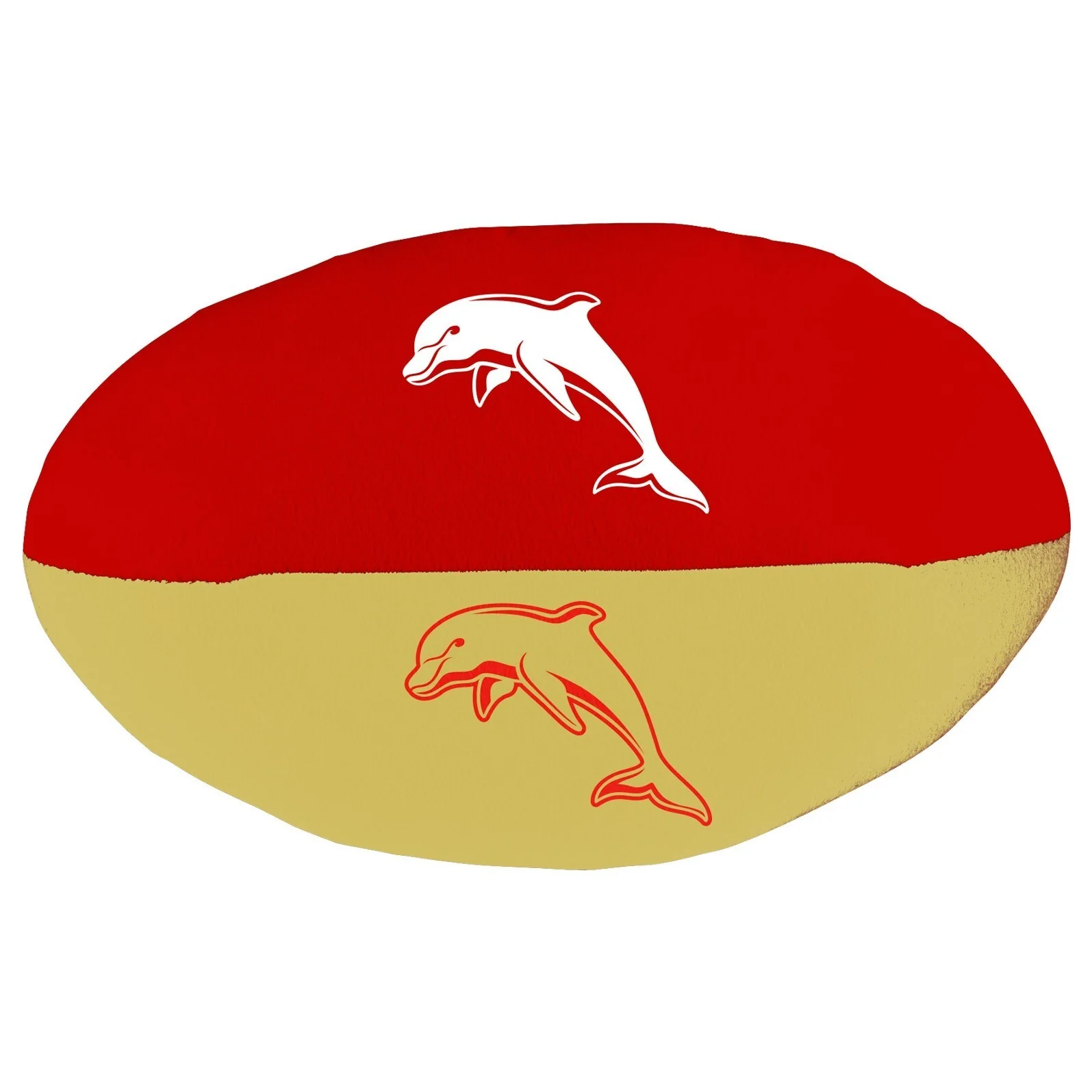 NRL Plush Soft Football - Dolphins - Ball - 12cm x 25cm - Image 2
