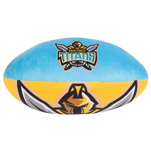 NRL Plush Soft Football - Gold Coast Titans - Ball - 12cm x 25cm - Image 2