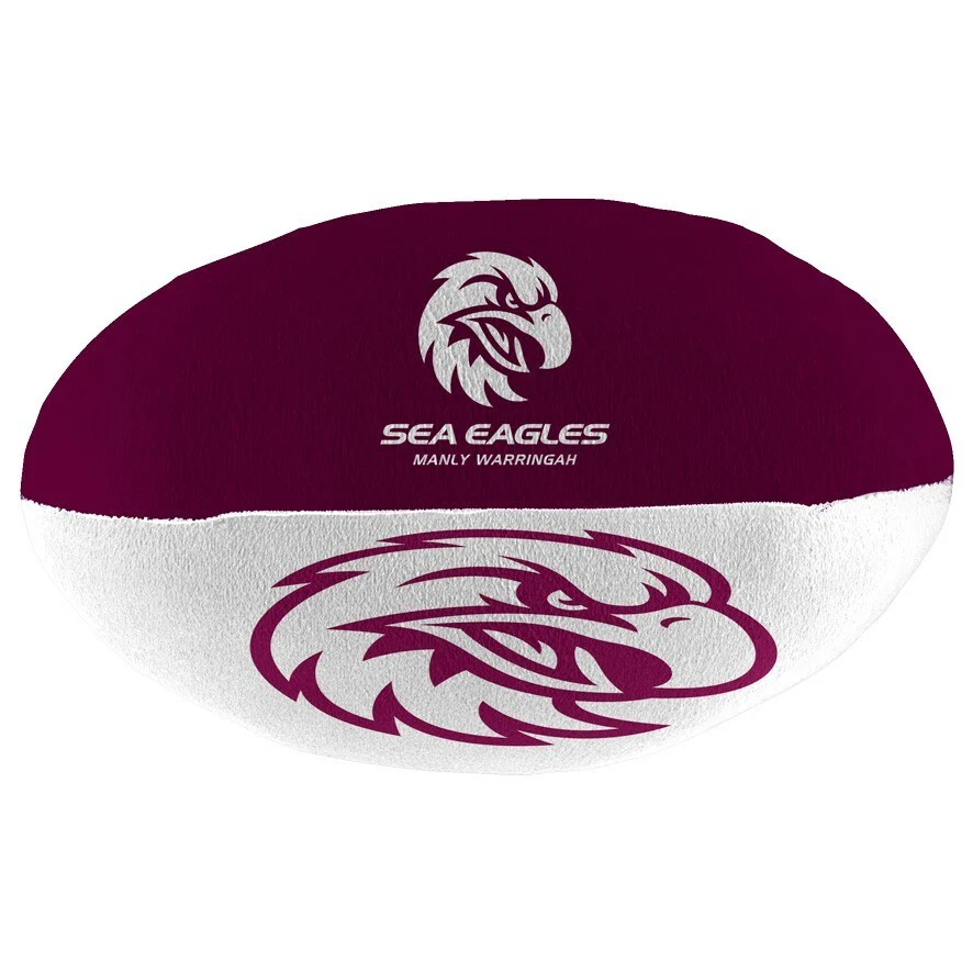 NRL Plush Soft Football - Manly Sea Eagles - Ball - 12cm x 25cm - Image 2